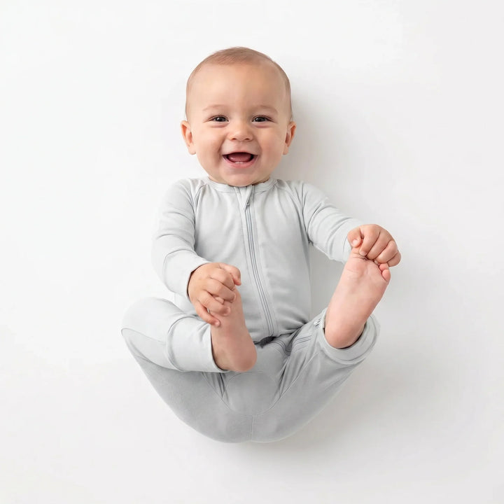 Light Gray Bamboo Convertible Zippered Romper