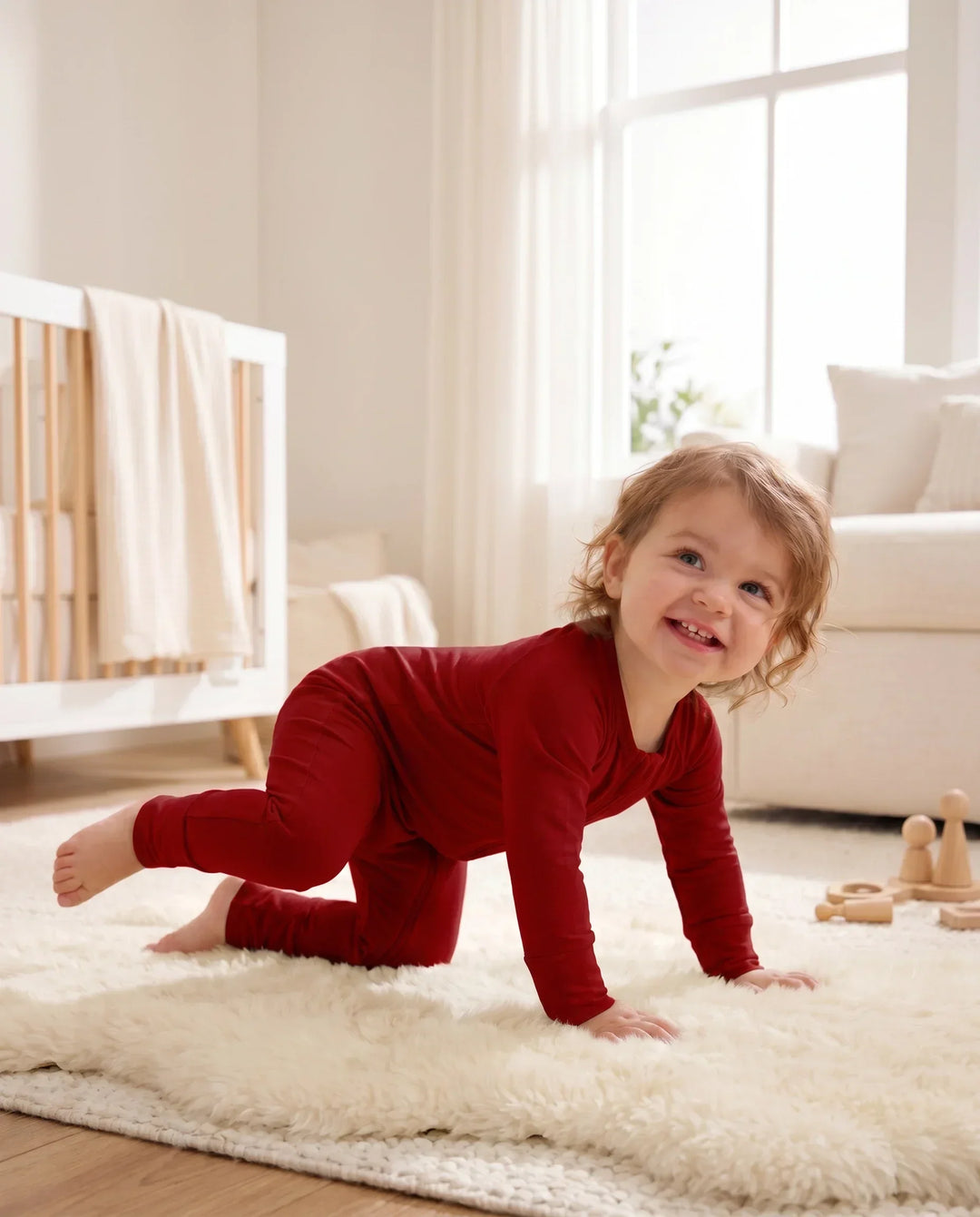 Maroon Bamboo Convertible Zippered Romper
