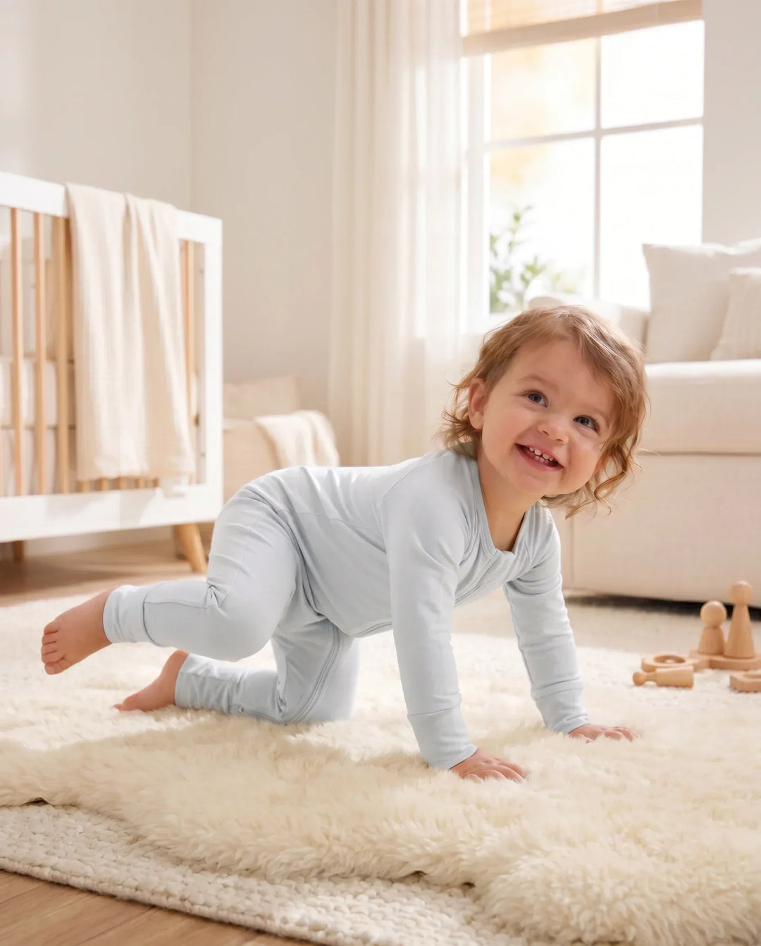 Light Gray Bamboo Convertible Zippered Romper
