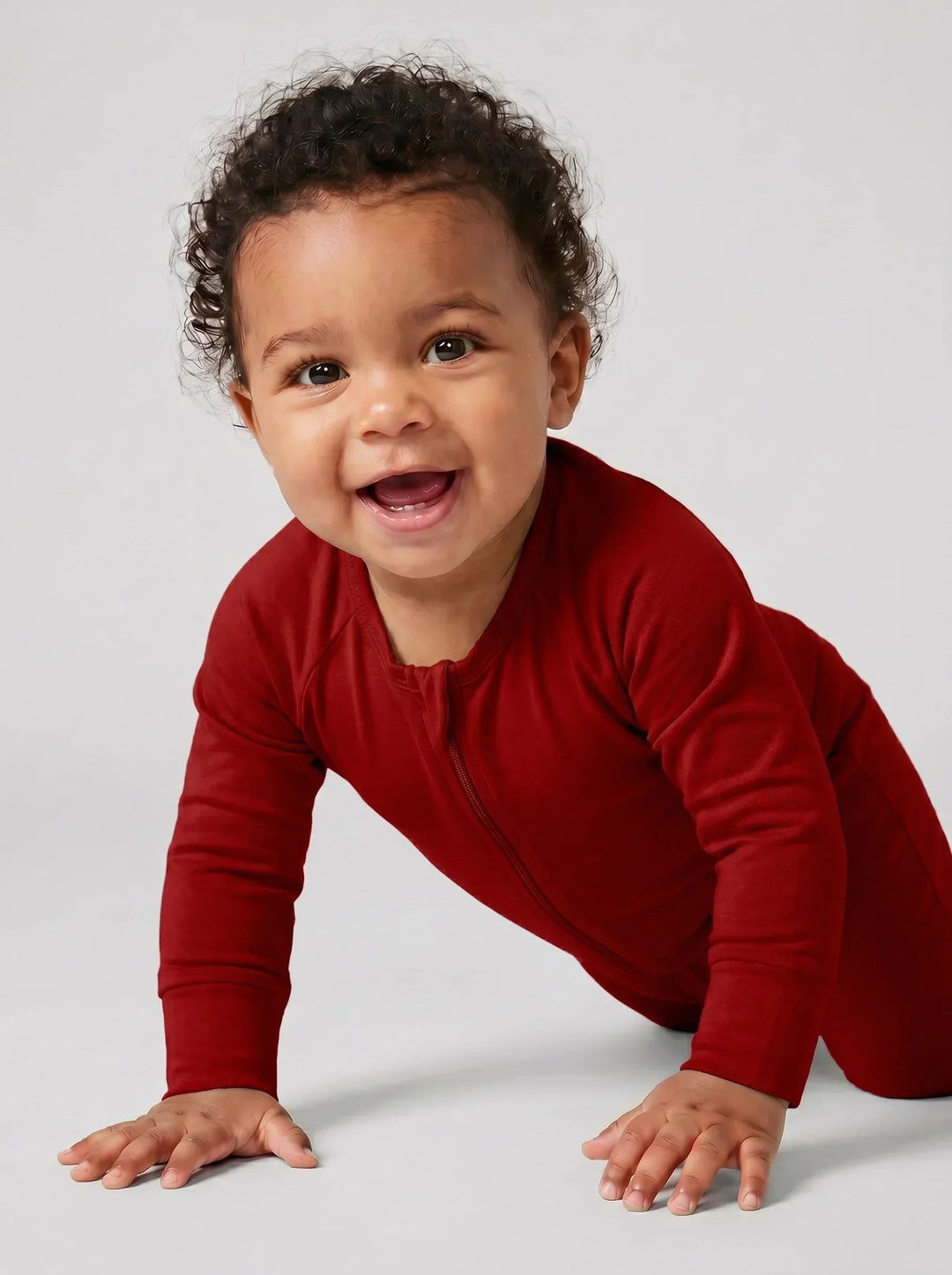Maroon Bamboo Convertible Zippered Romper
