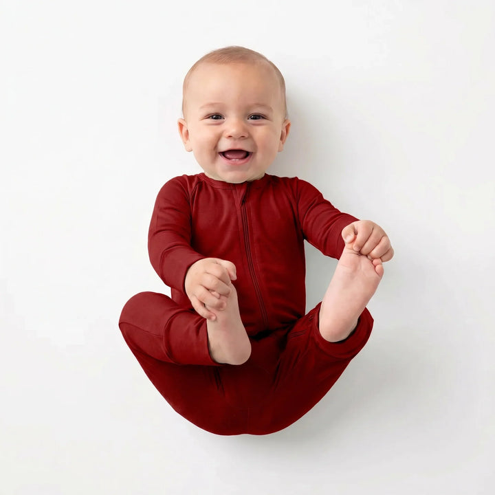 Maroon Bamboo Convertible Zippered Romper