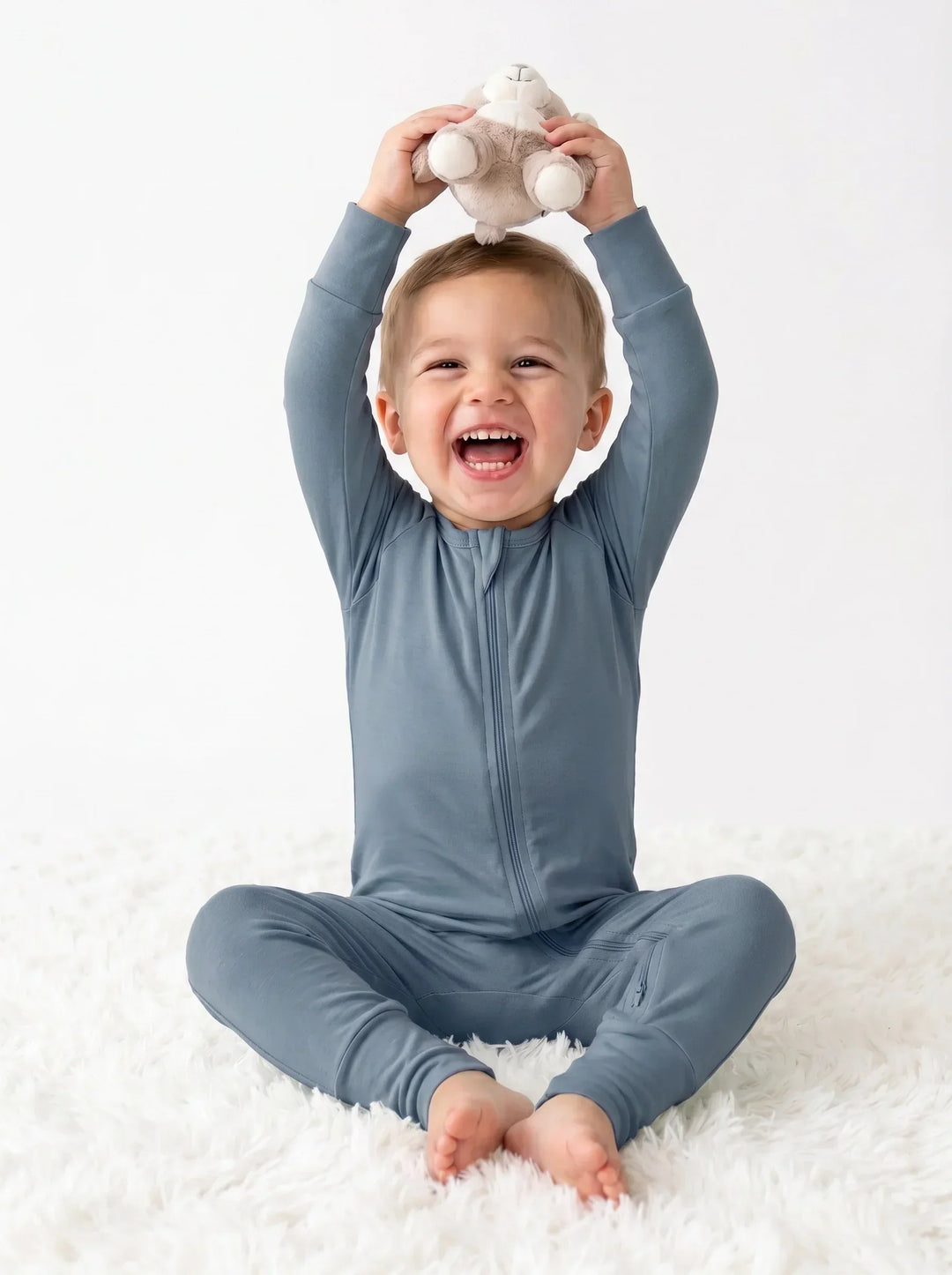 Slate Gray Bamboo Convertible Zippered Romper