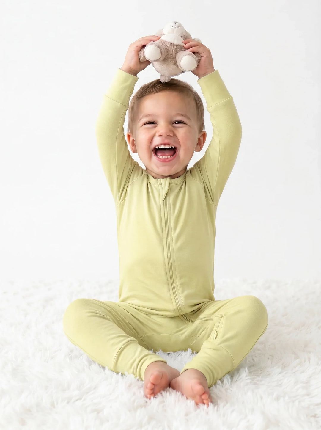 Pale Goldenrod Bamboo Convertible Zippered Romper