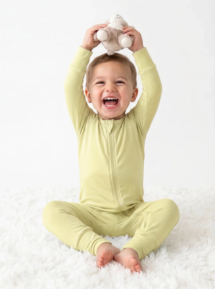 Pale Goldenrod Bamboo Convertible Zippered Romper