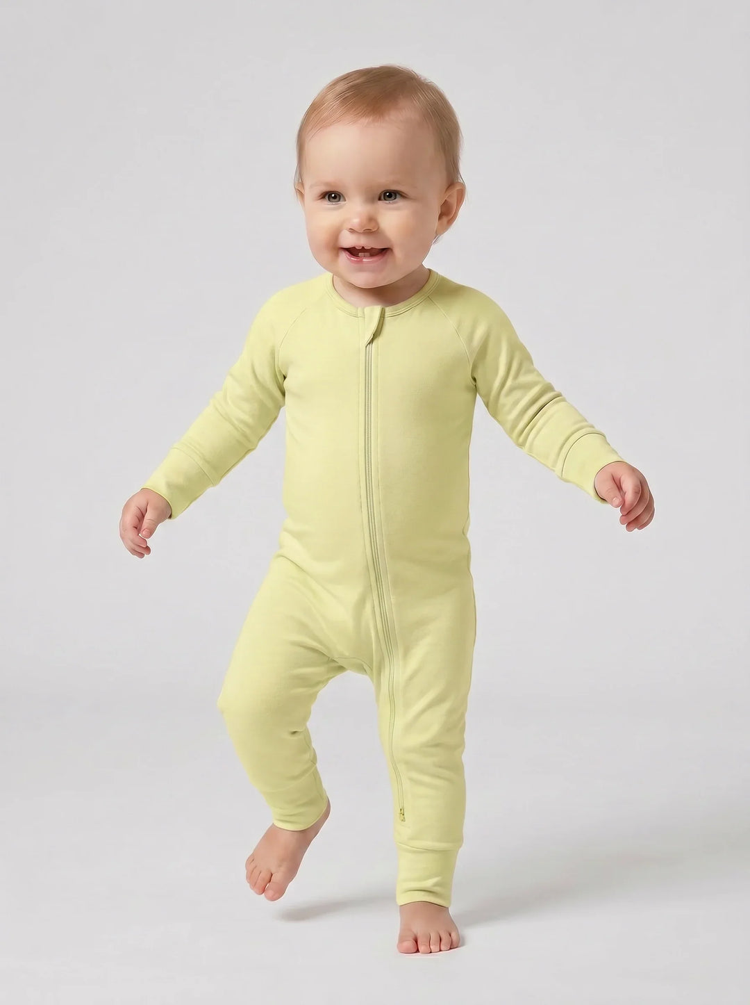 Pale Goldenrod Bamboo Convertible Zippered Romper