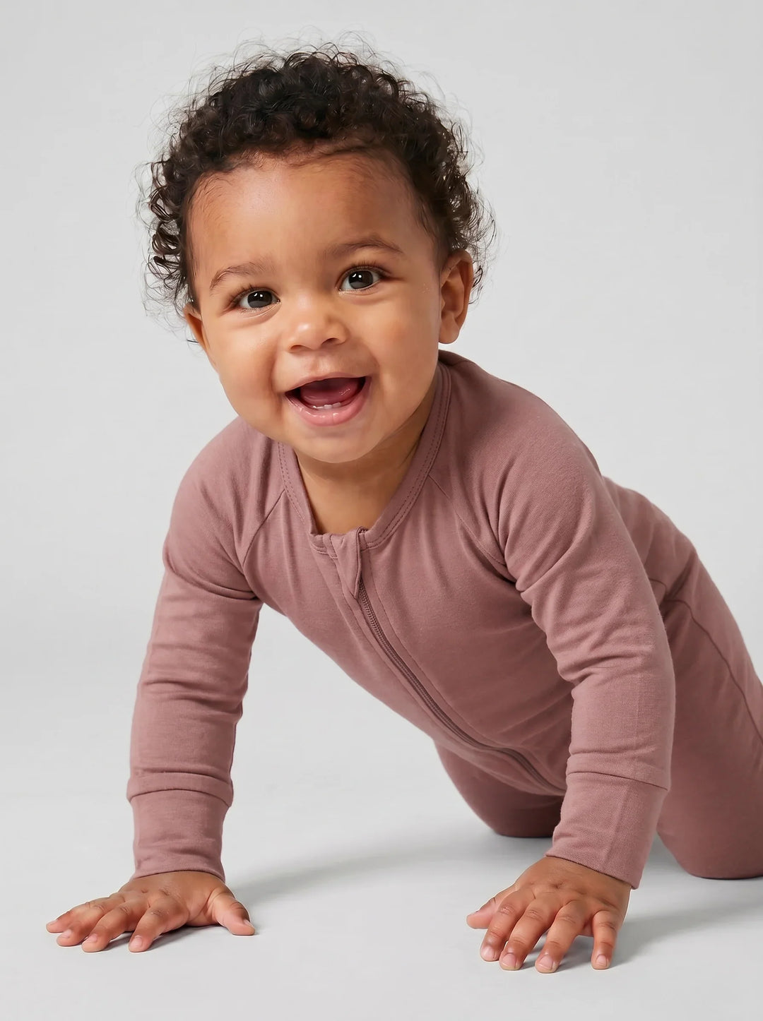 Rosy Brown Bamboo Convertible Zippered Romper