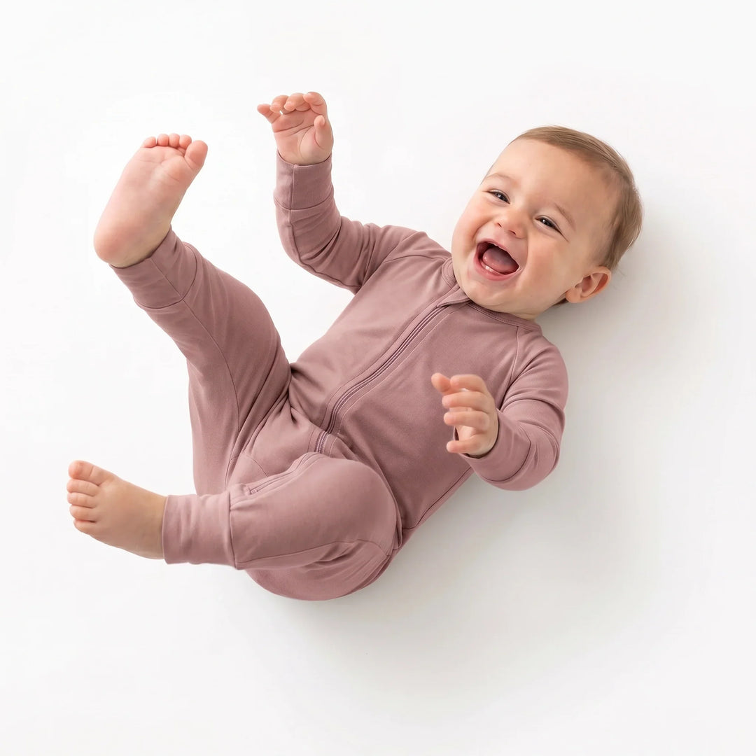 Rosy Brown Bamboo Convertible Zippered Romper