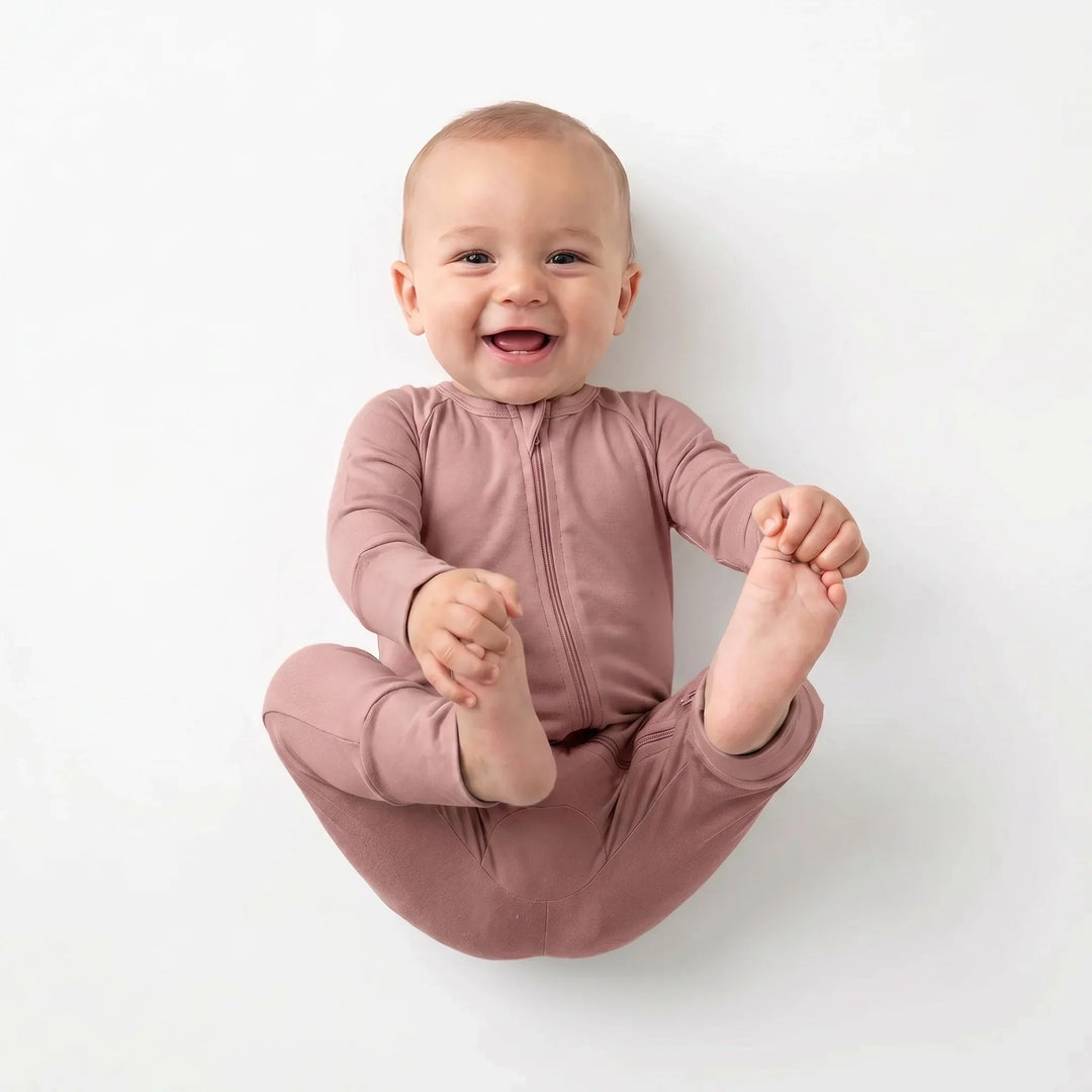 Rosy Brown Bamboo Convertible Zippered Romper