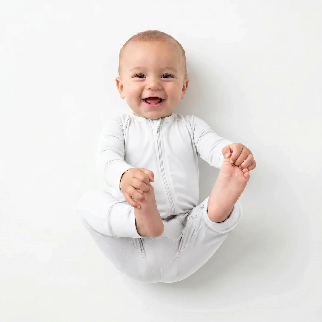 White Bamboo Convertible Zippered Romper