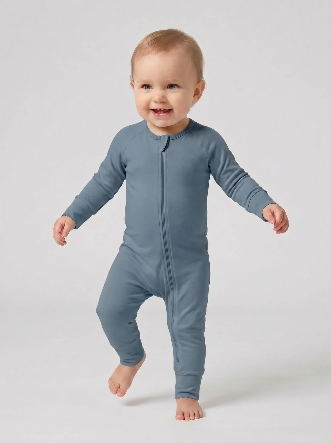Slate Gray Bamboo Convertible Zippered Romper