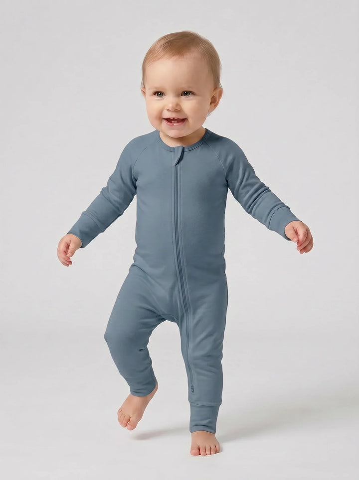 Slate Gray Bamboo Convertible Zippered Romper