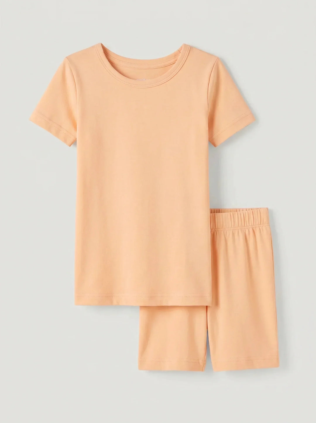 Antique White Bamboo Two Piece Short Sleeve Shorts Pajama Set