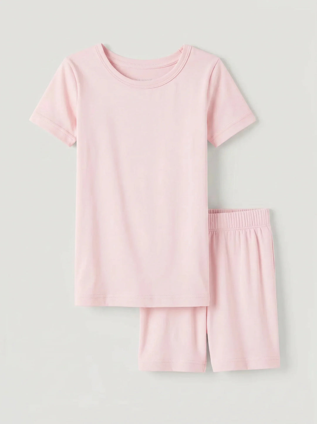 Solid Color Bamboo Two Piece Short Sleeve Short Pajama Set