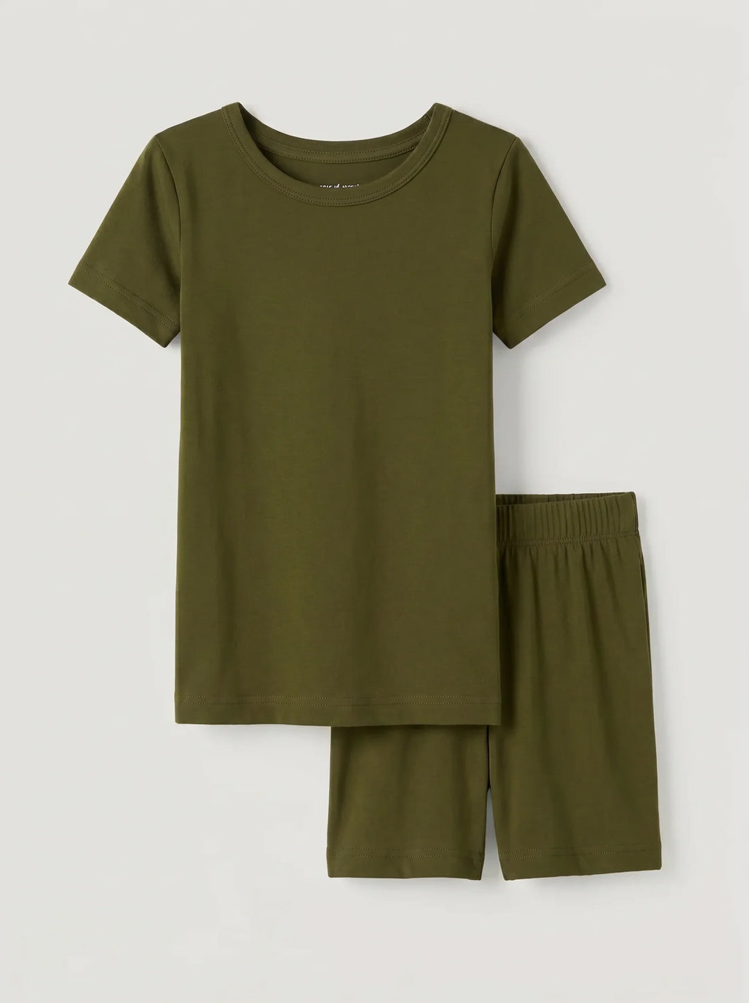 Solid Color Bamboo Two Piece Short Sleeve Short Pajama Set