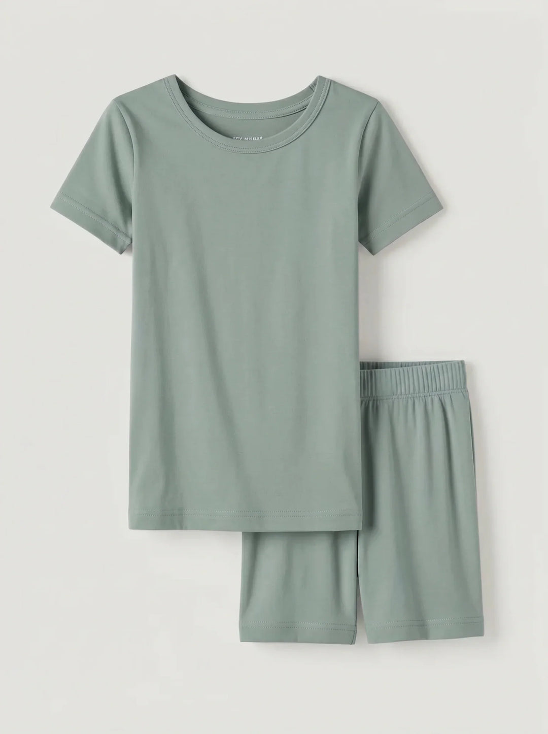 Solid Color Bamboo Two Piece Short Sleeve Short Pajama Set