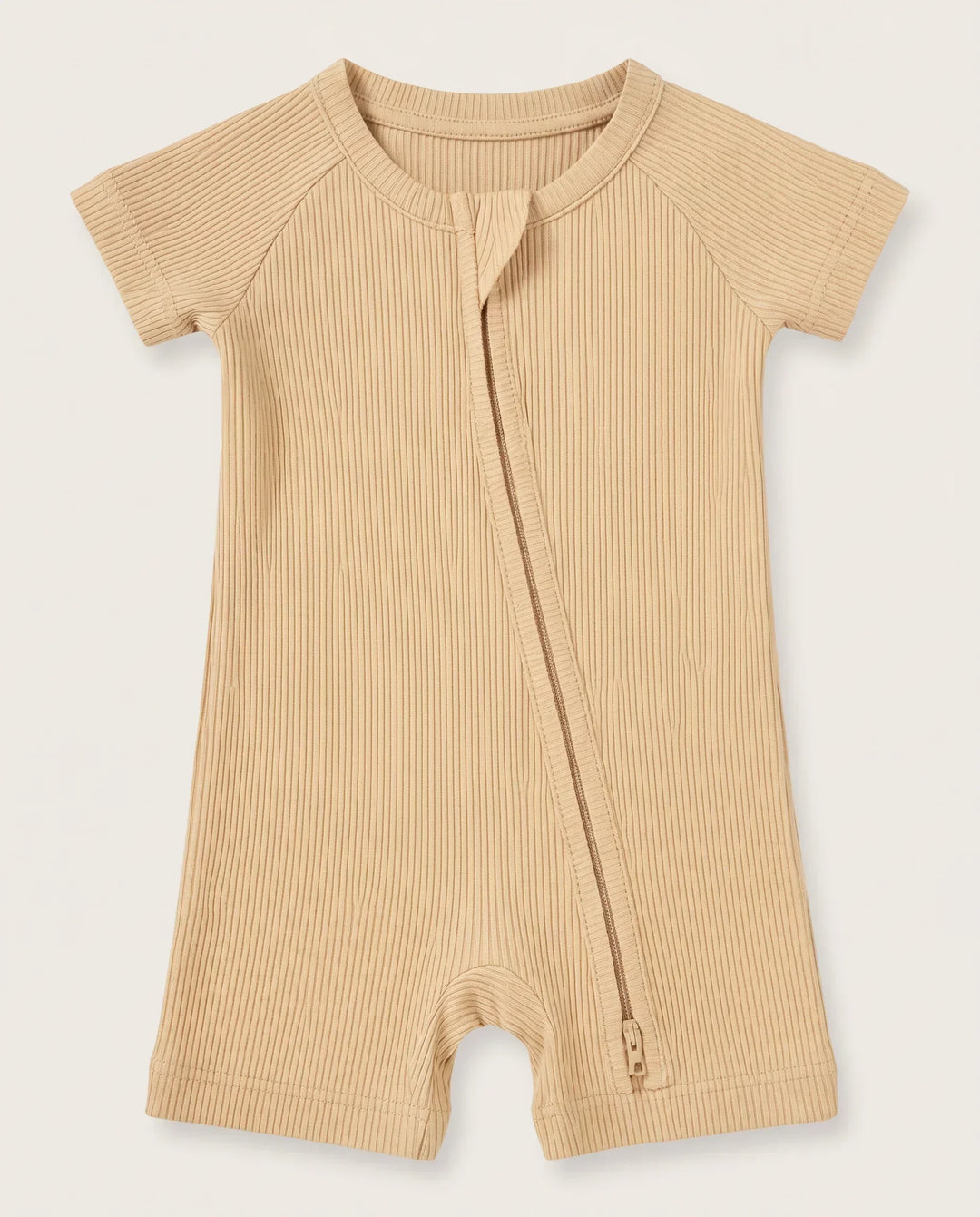 Yellow Ribbed Bamboo Shorty Zippy