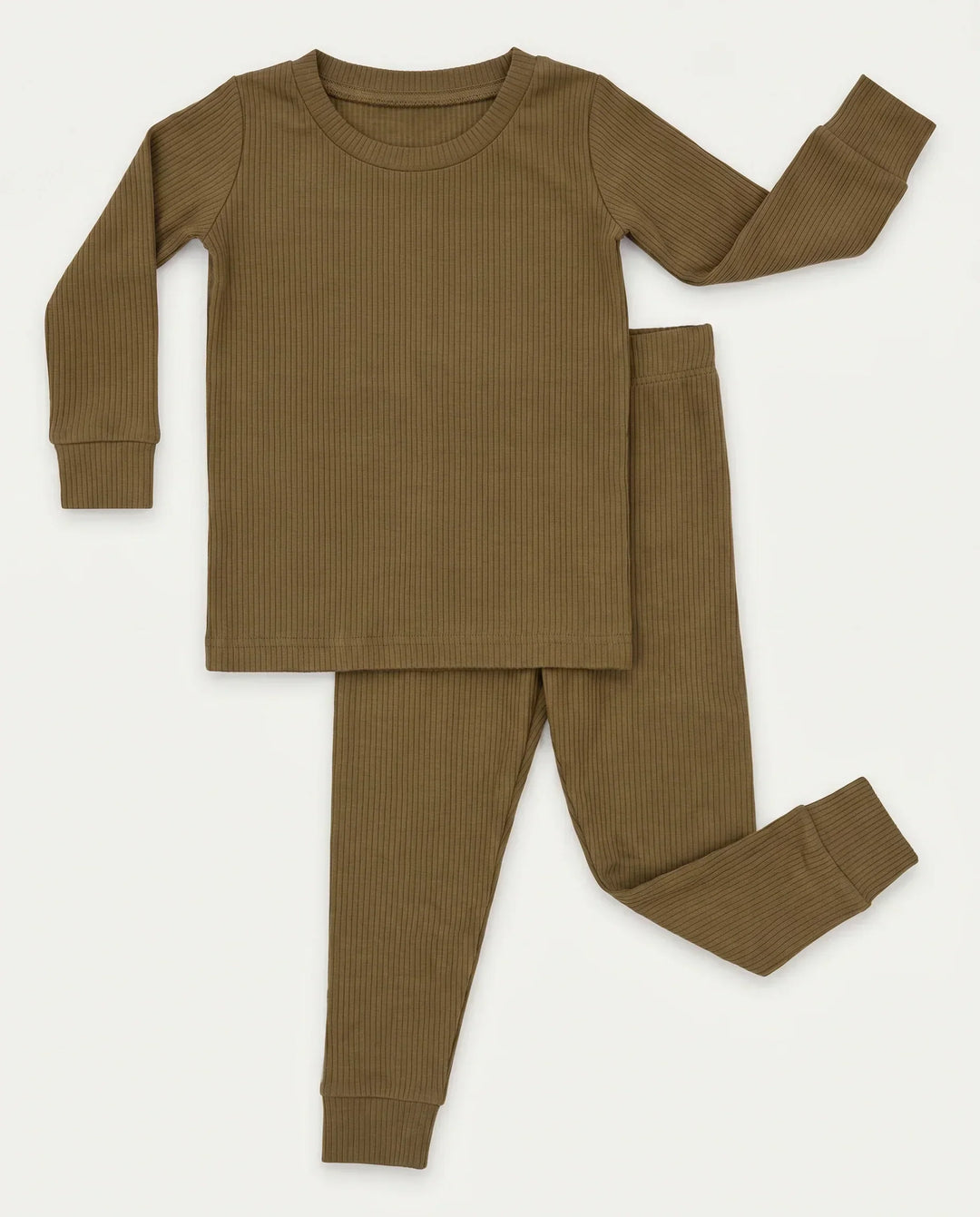 Ribbed Bamboo Two Piece Long Sleeve Pajama Set