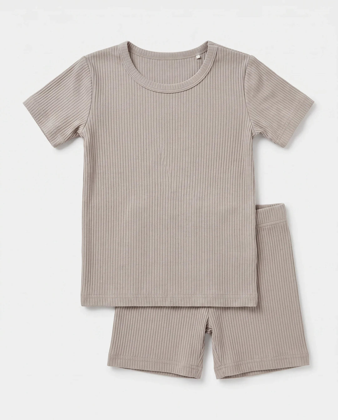Ribbed Bamboo Two Piece Short Sleeve Short Pajama Set