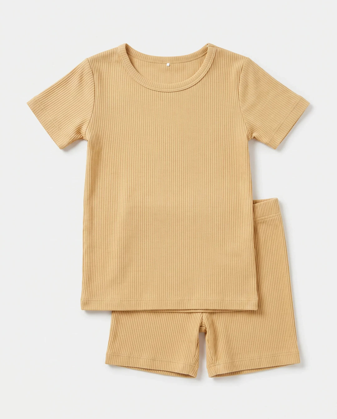 Ribbed Bamboo Two Piece Short Sleeve Short Pajama Set