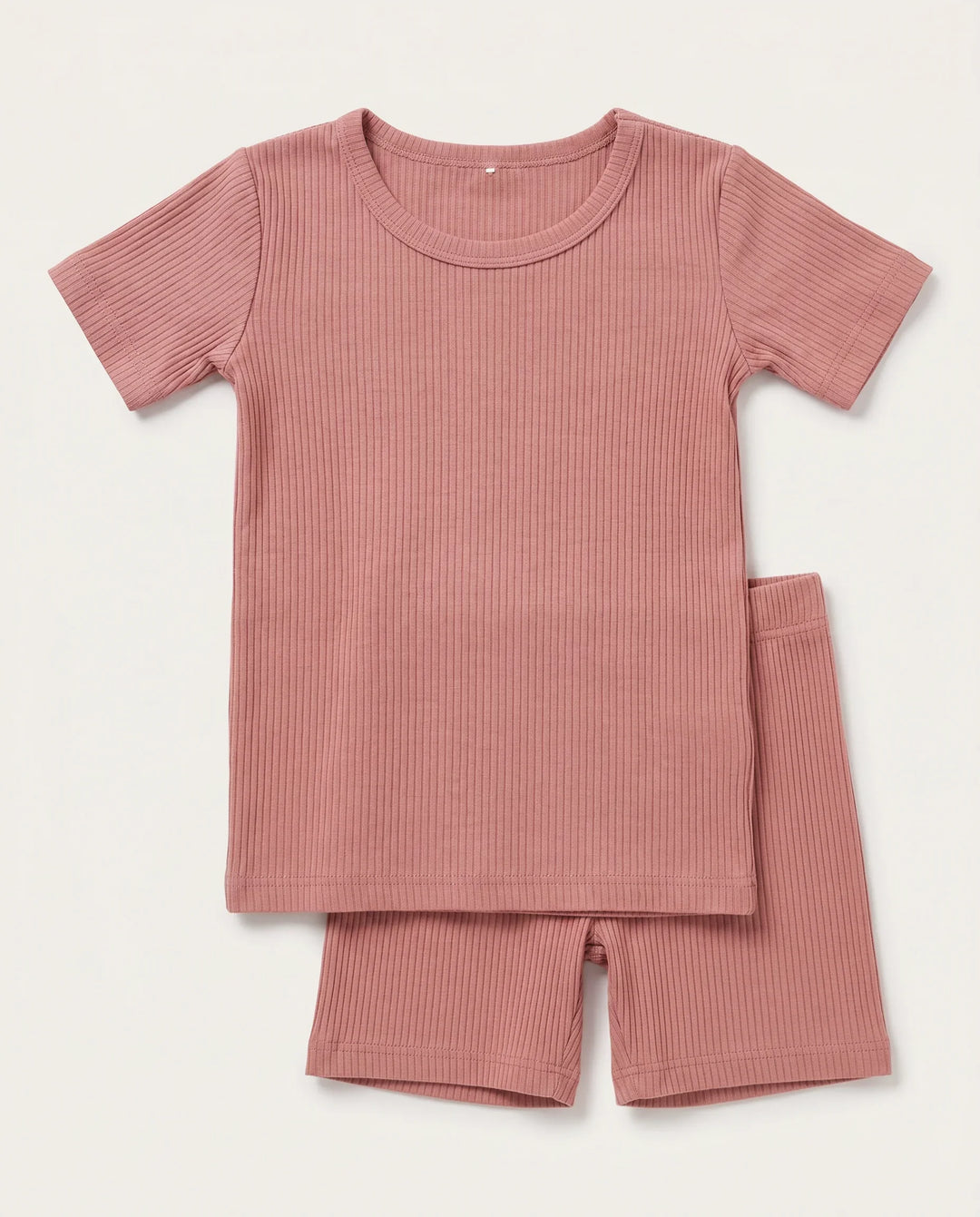 Ribbed Bamboo Two Piece Short Sleeve Short Pajama Set