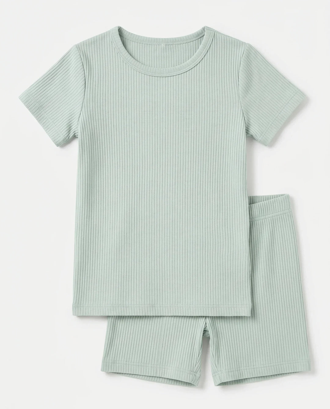 Ribbed Bamboo Two Piece Short Sleeve Short Pajama Set