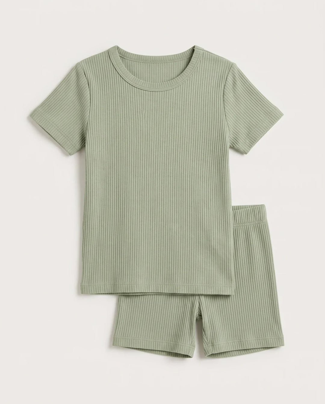 Ribbed Bamboo Two Piece Short Sleeve Short Pajama Set