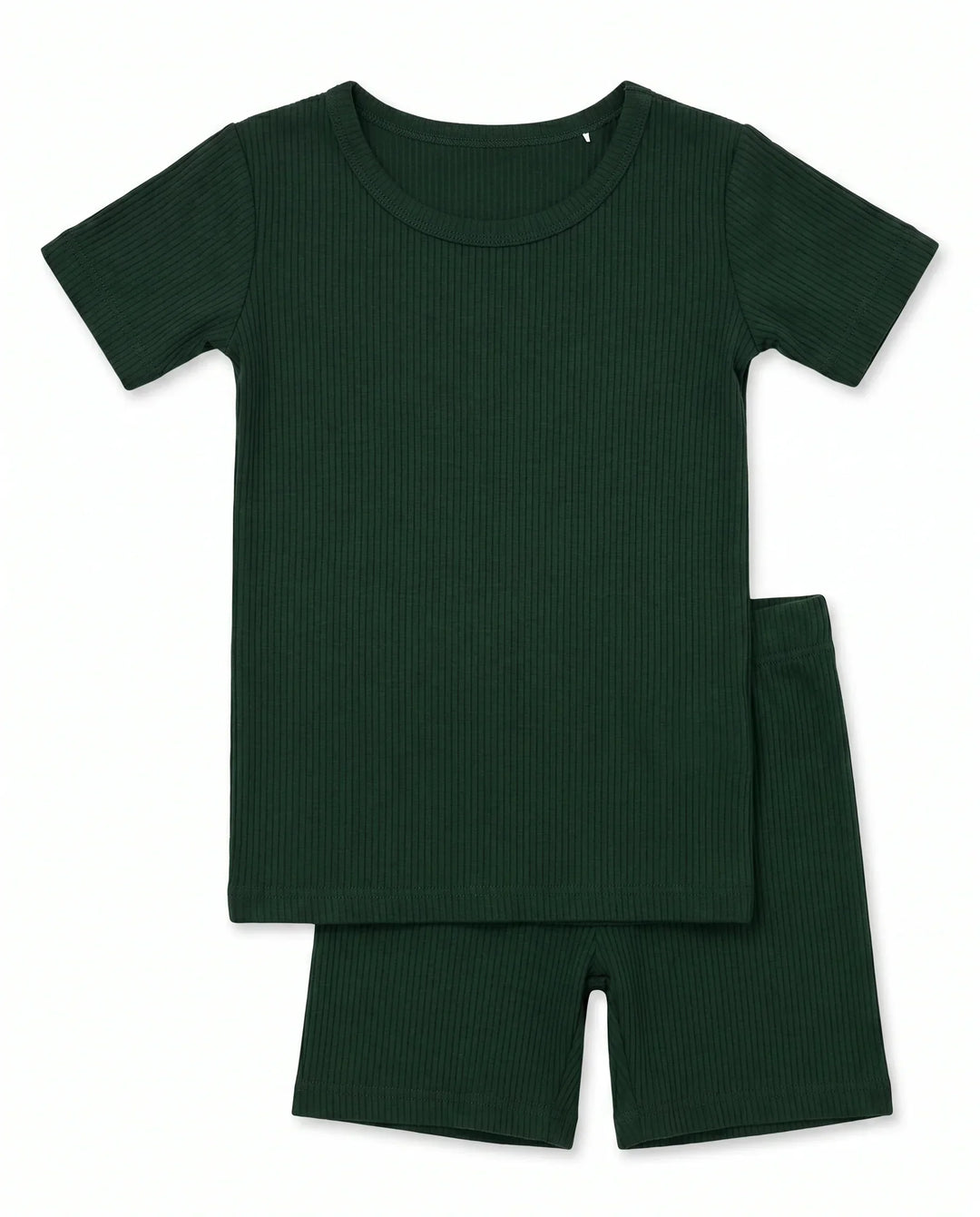 Ribbed Bamboo Two Piece Short Sleeve Short Pajama Set