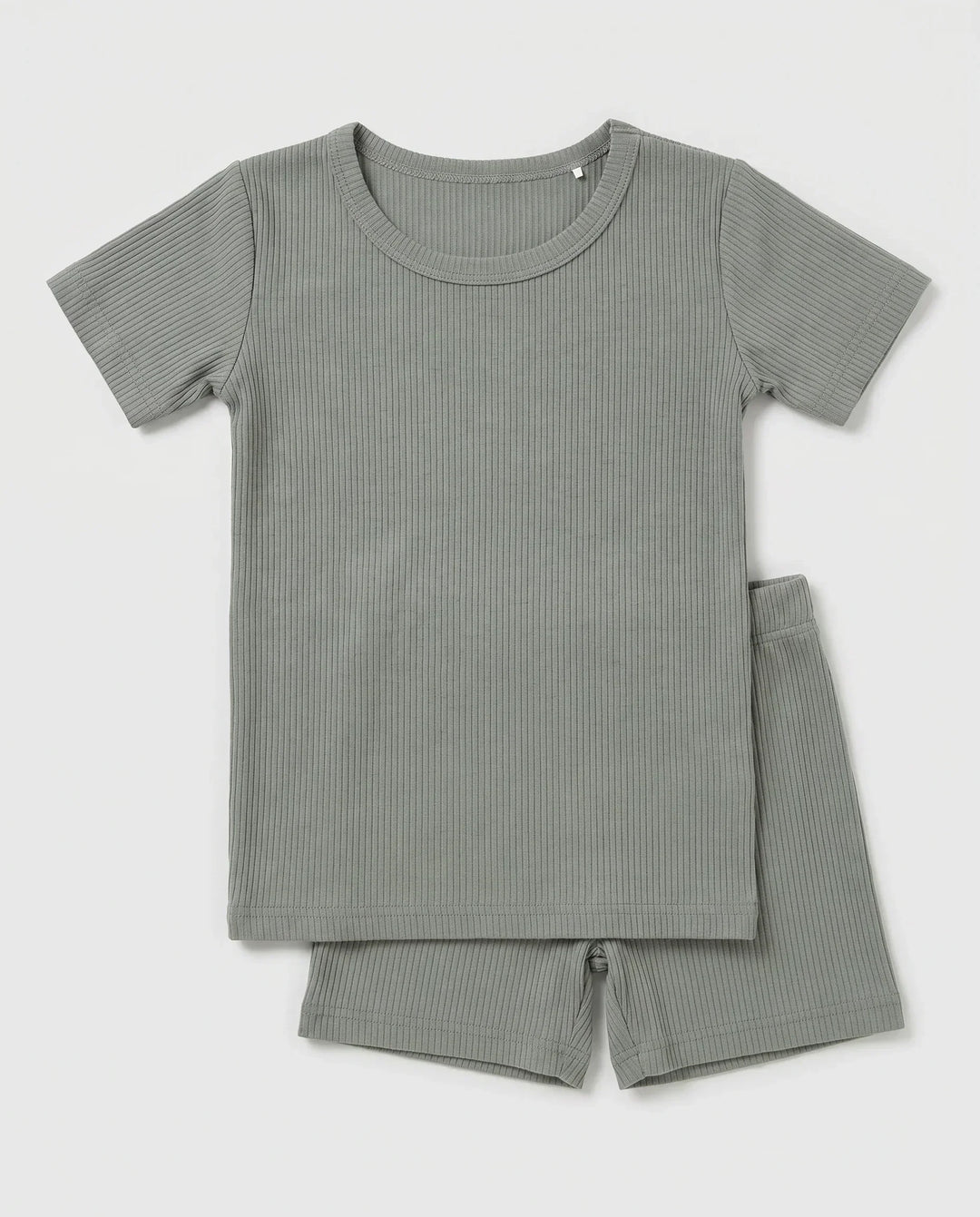 Ribbed Bamboo Two Piece Short Sleeve Short Pajama Set