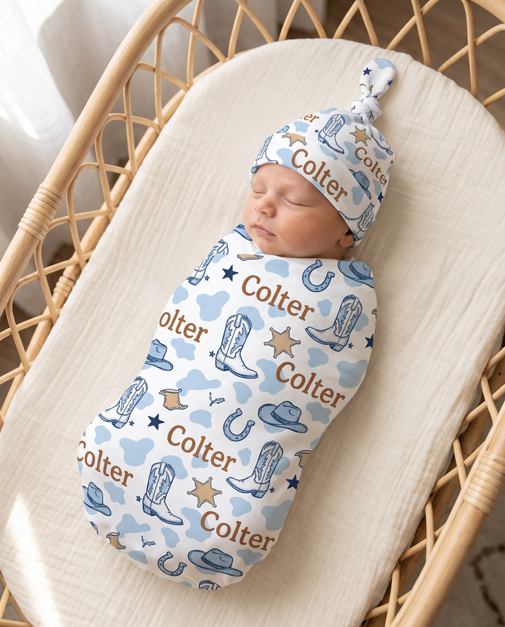 Personalized Rodeo Dreams Bamboo Swaddle Blanket