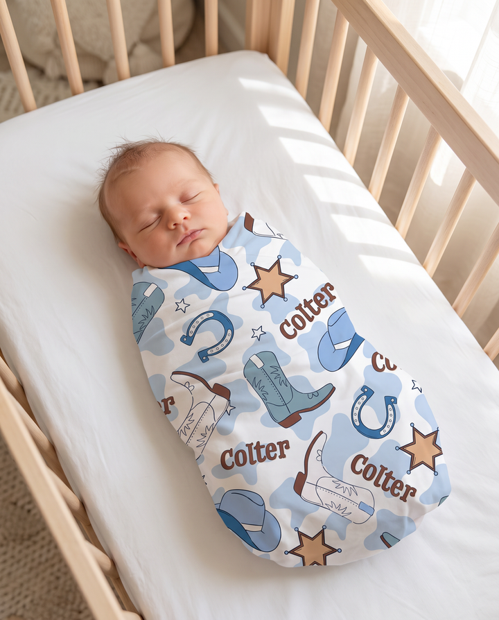 Personalized Rodeo Dreams Bamboo Swaddle Blanket