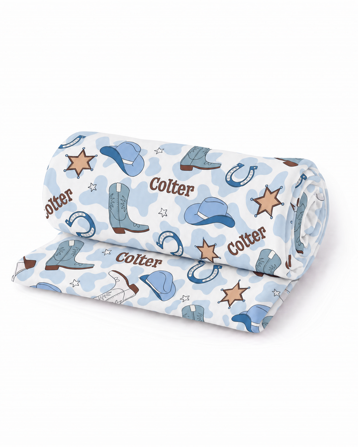Personalized Rodeo Dreams Bamboo Swaddle Blanket