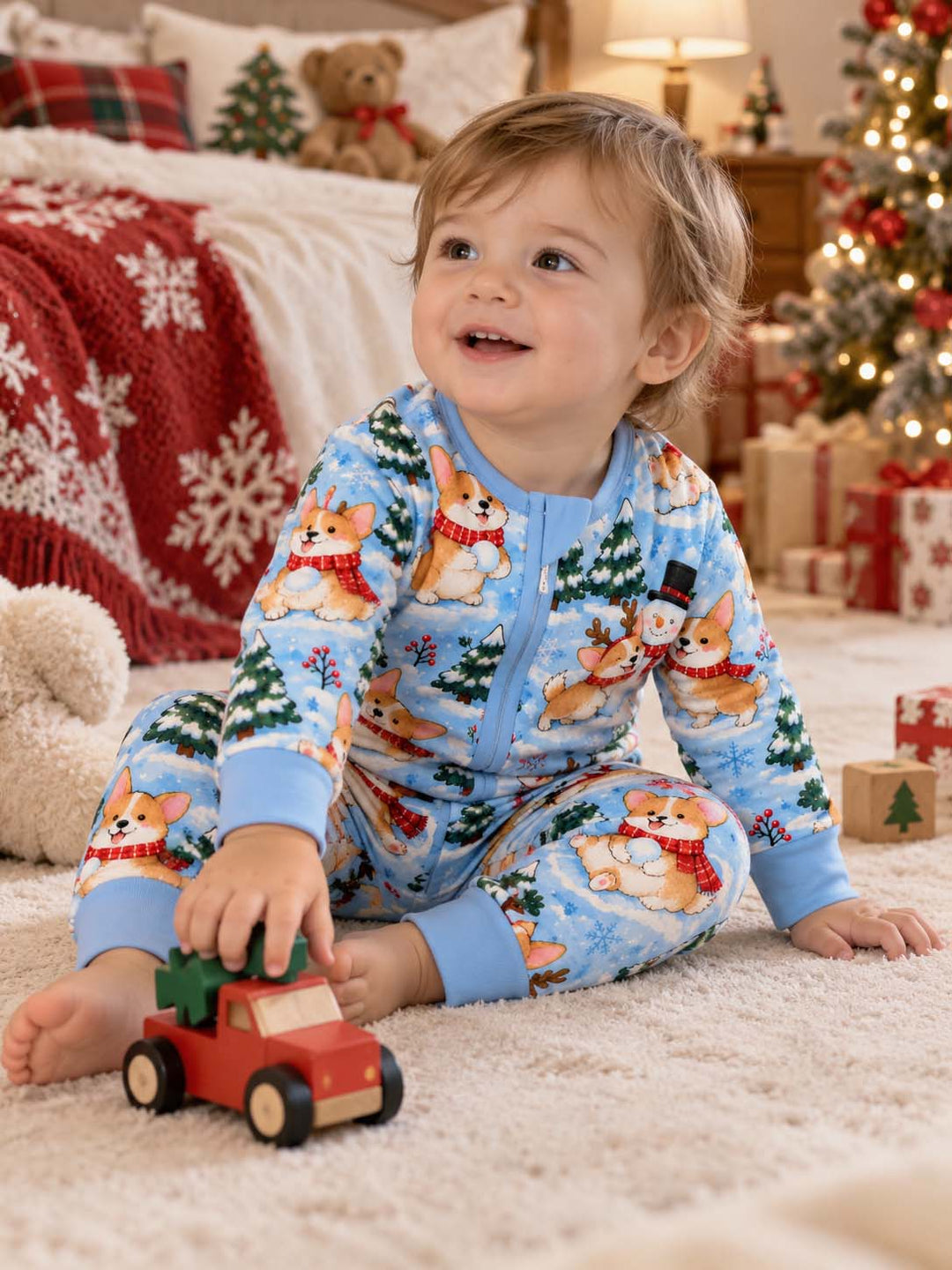 Corgi Winter Wonderland Bamboo Convertible Zippy