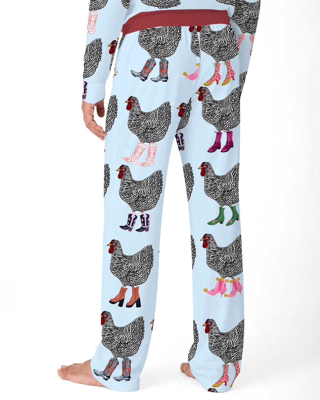 Country Boot Chickens Bamboo Men's Pajama Set