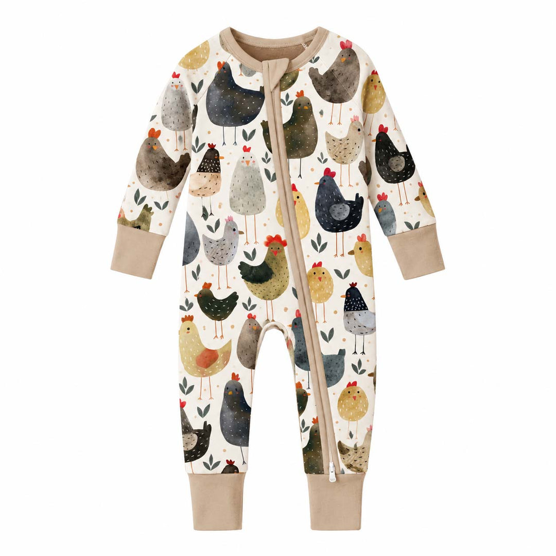 Country Chicken Pattern Bamboo Convertible Zippy