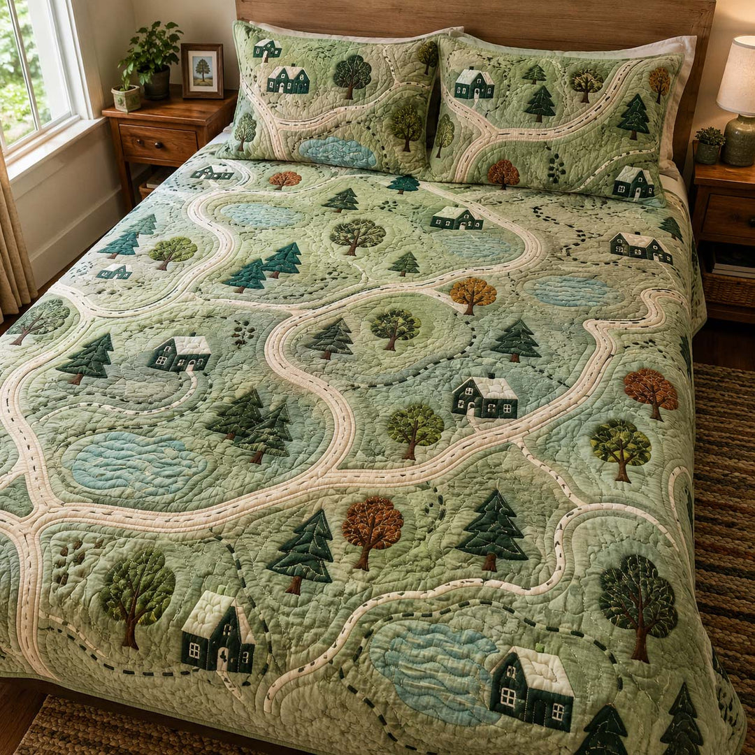 Countryside Trail Journey Bamboo Quilt Bedding Set