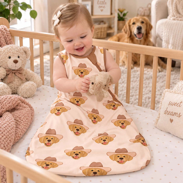 Cowboy Golden Retriever Bamboo Sleep Bag