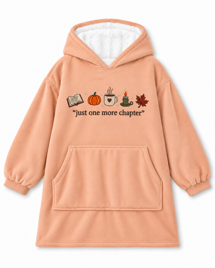 Just One More Chapter Embroidered Blanket Hoodie