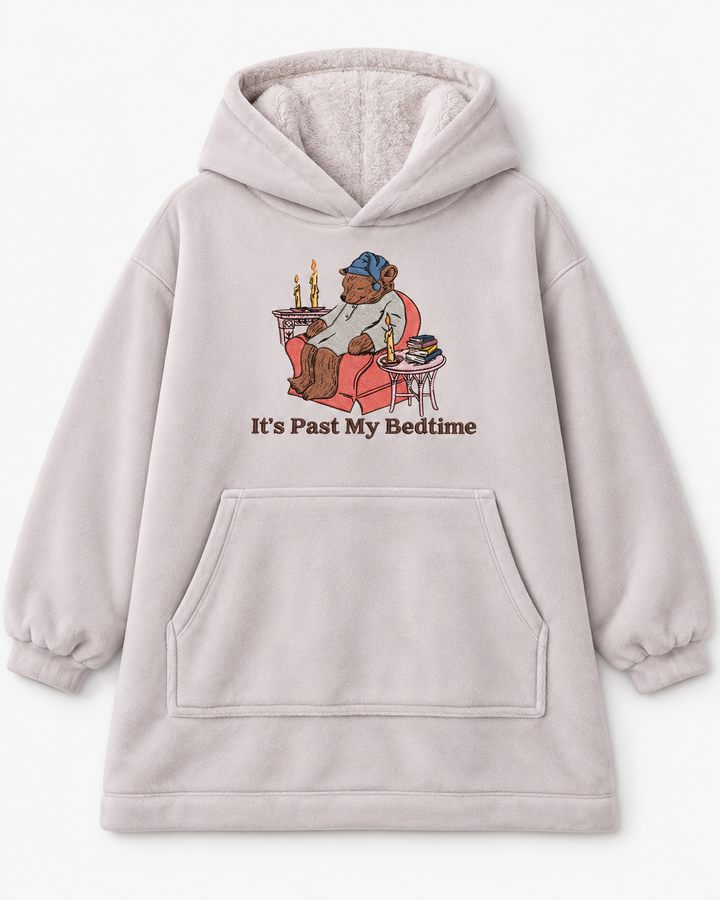 It's My Bed Time Embroidered Bamboo Blanket Hoodie