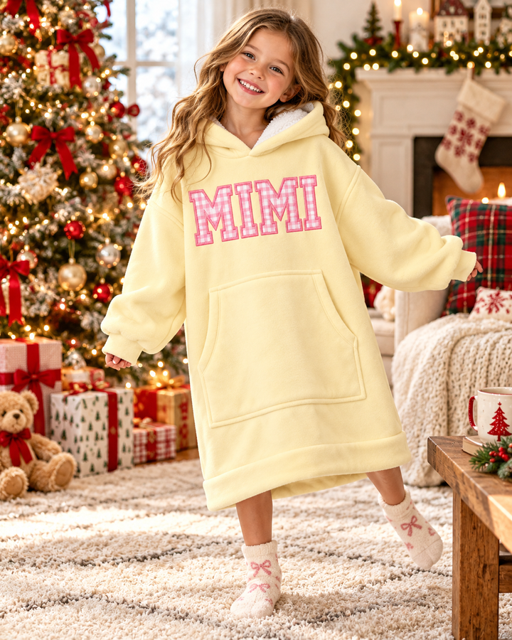 Custom Sweet Family Matching Embroidered Bamboo Blanket Hoodie