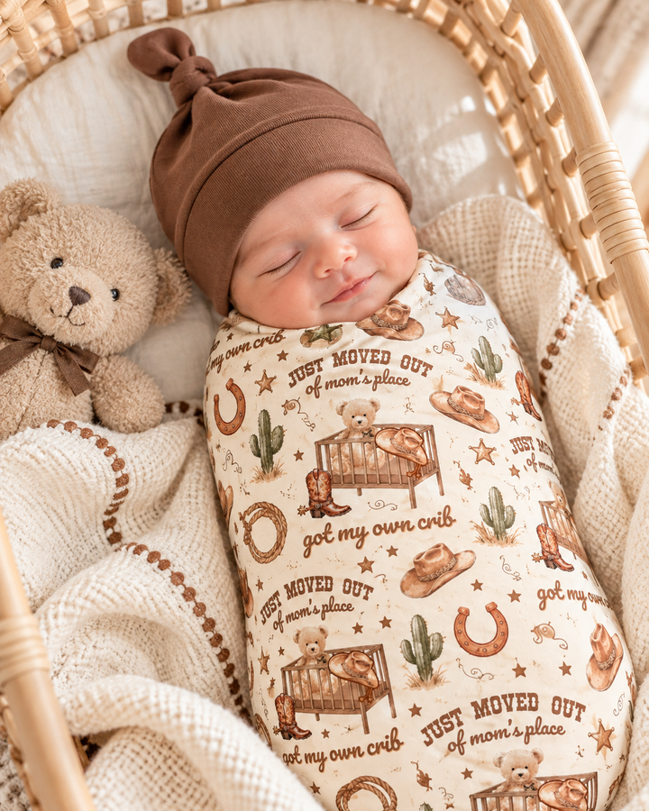 From Mom's Place To Own Crib Western Bamboo Swaddle Blanket