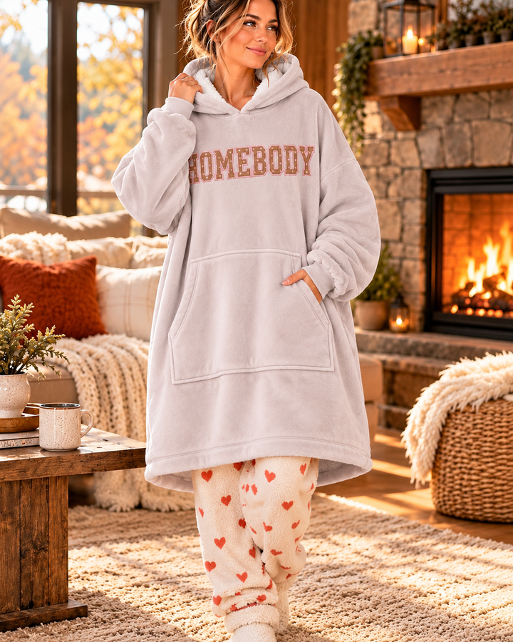 Homebody Embroidered Blanket Hoodie