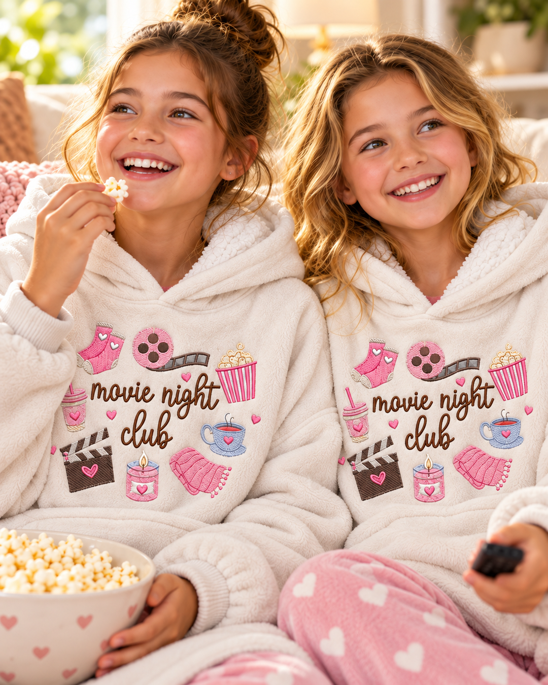 Movie Night Club Embroidered Blanket Hoodie