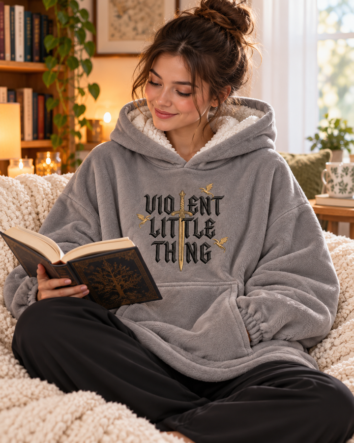 Just One More Chapter About Dragon Embroidered Blanket Hoodie
