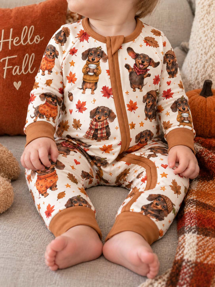 Cozy Autumn Dachshunds Bamboo Convertible Zippy