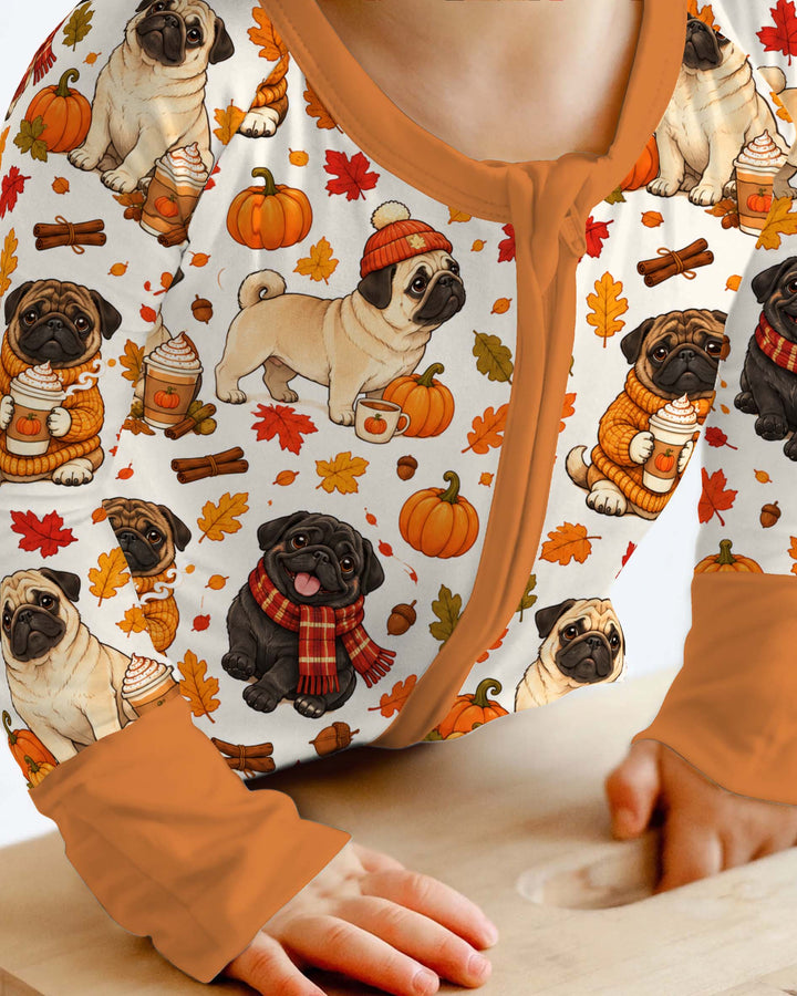 Cozy Autumn Pug Pumpkin Spice Bamboo Convertible Zippy