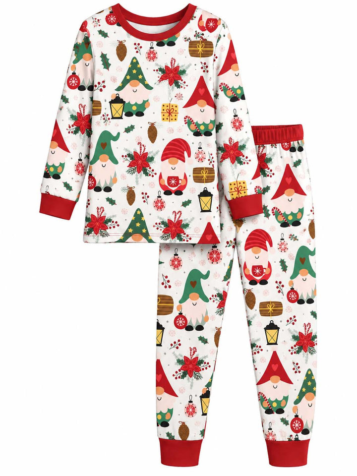 Cozy Christmas Gnomes Bamboo Two Piece Long Sleeve Pajama Set
