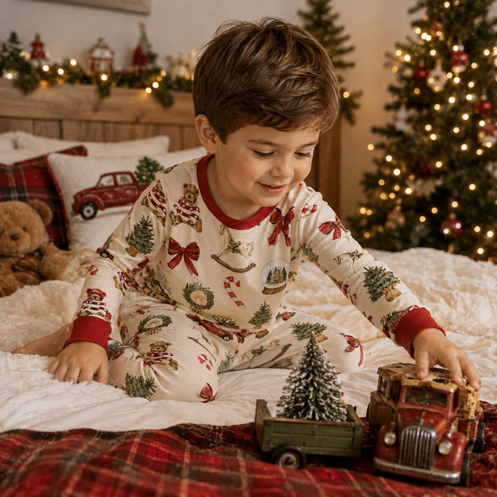 Cozy Christmas Traditions Bamboo Two Piece Long Sleeve Pajama Set