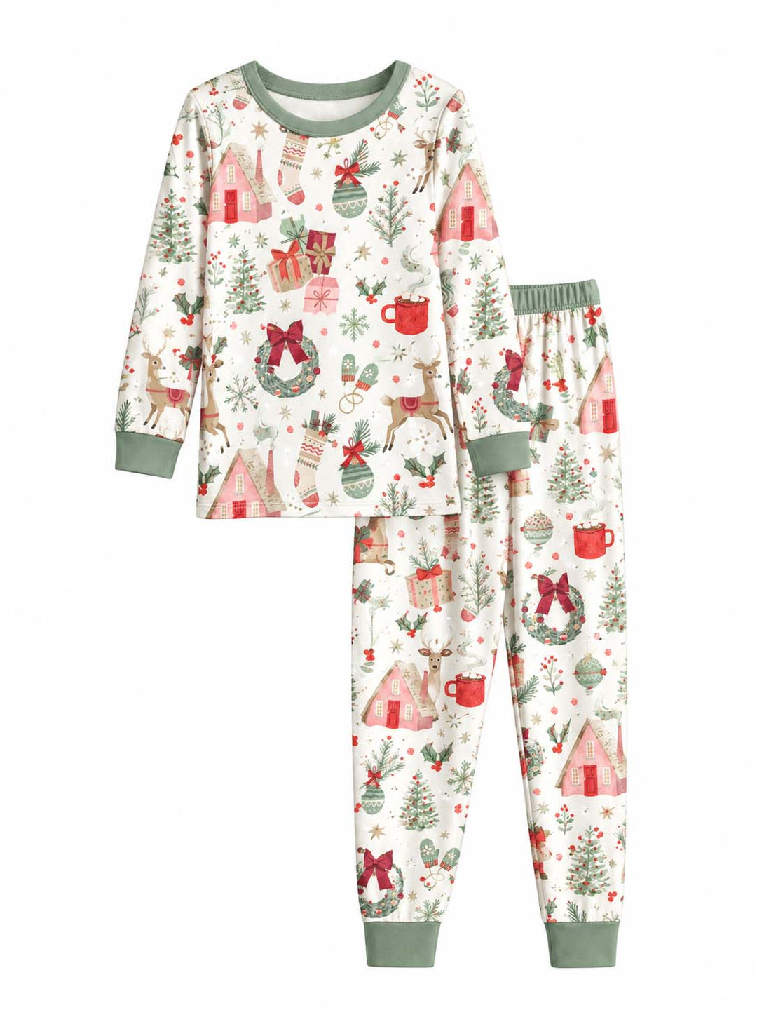Cozy Christmas Village Bamboo Two Piece Long Sleeve Pajama Set