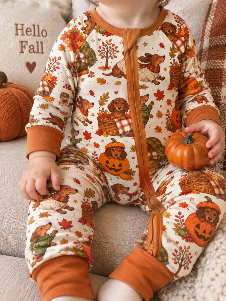 Cozy Dachshund Fall Adventures Bamboo Convertible Zippy