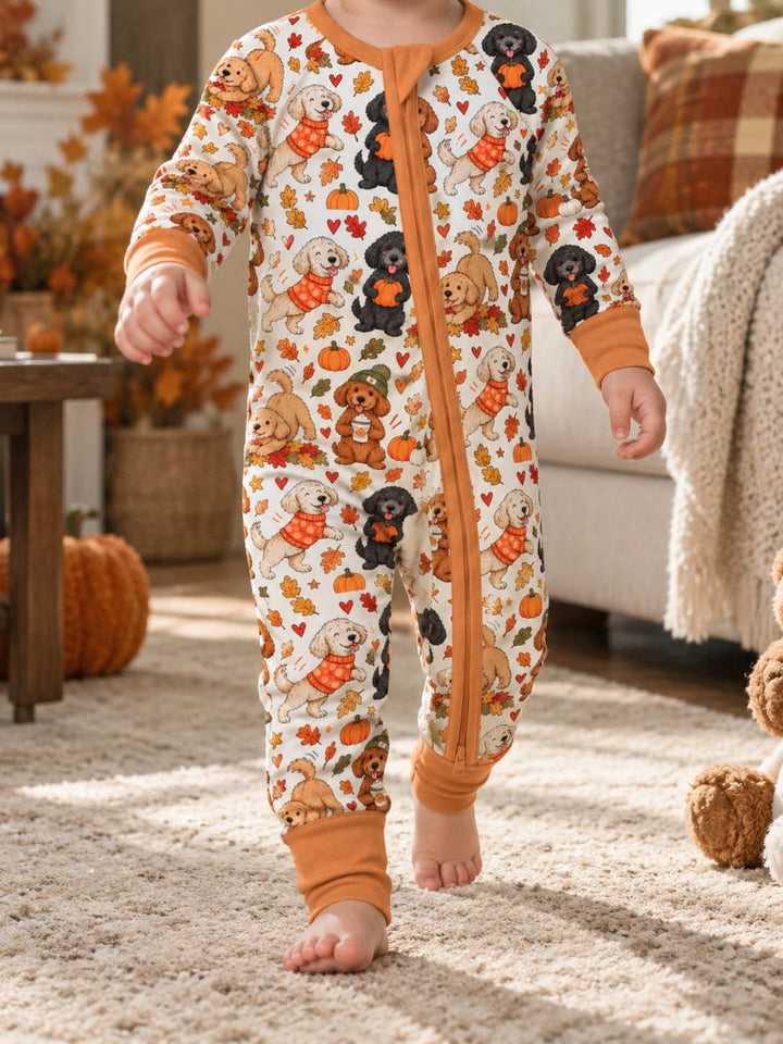 Cozy Fall Doodle Dogs Bamboo Convertible Zippy